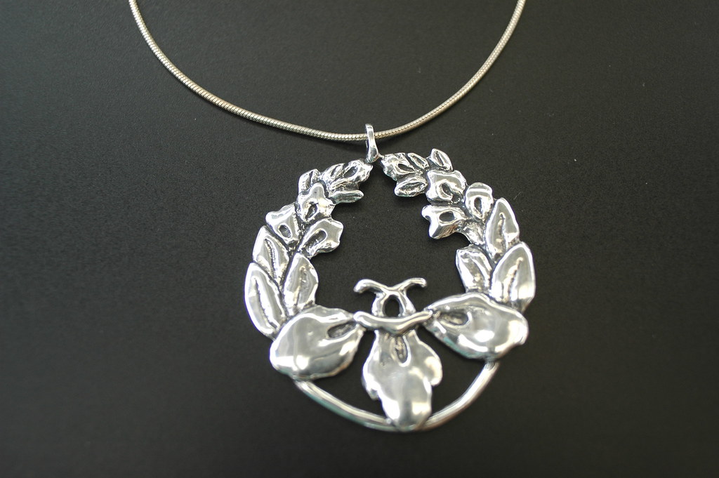 Passion Flower Necklace in Sterling Silver