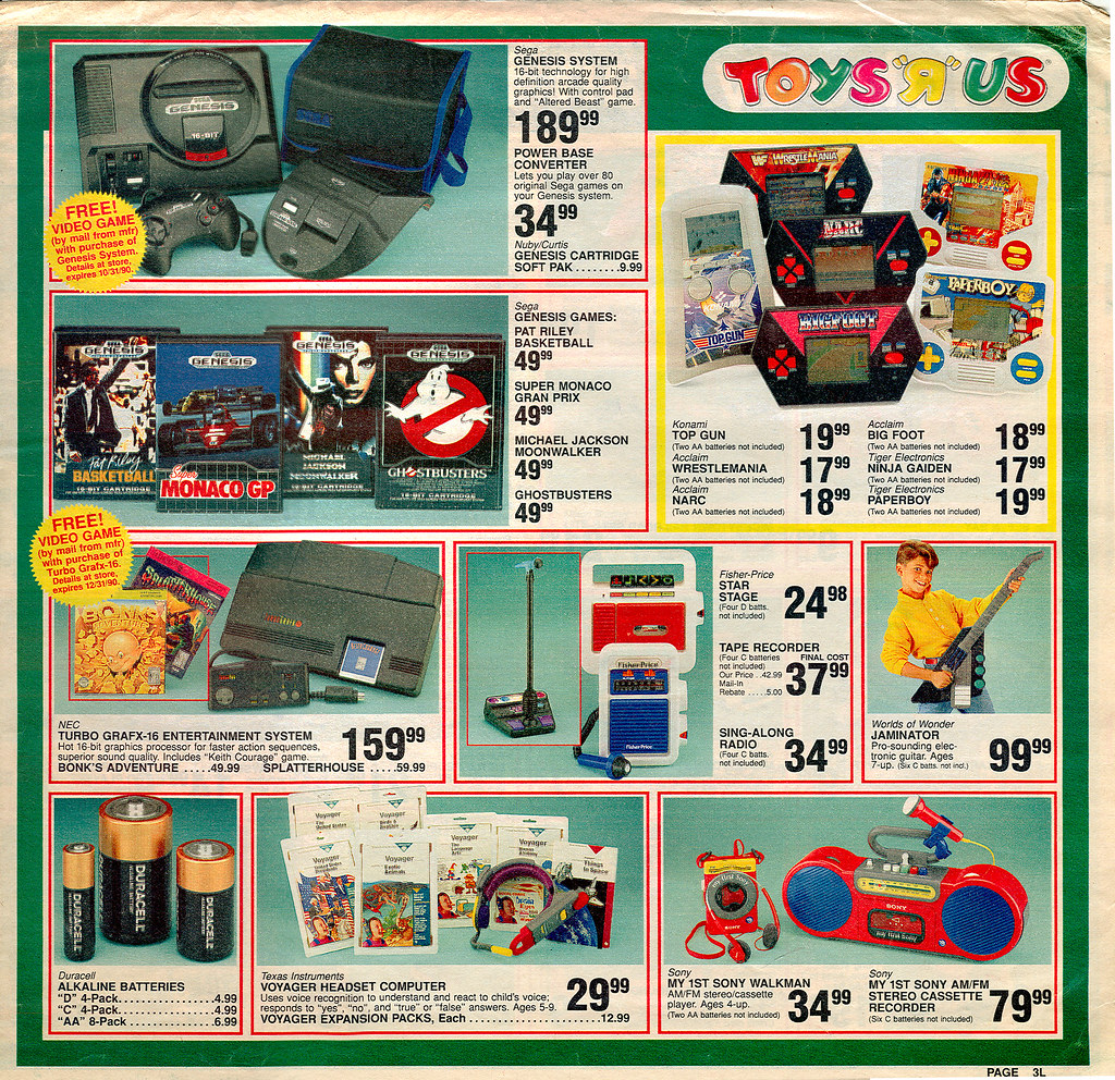 Toys "R" Us - ' COWABUNGA- We've Got it for less!' { Colorado Springs TRU }  Sunday Newspaper supplement .. pg.3 (( October 21,1990 )) by tOkKa