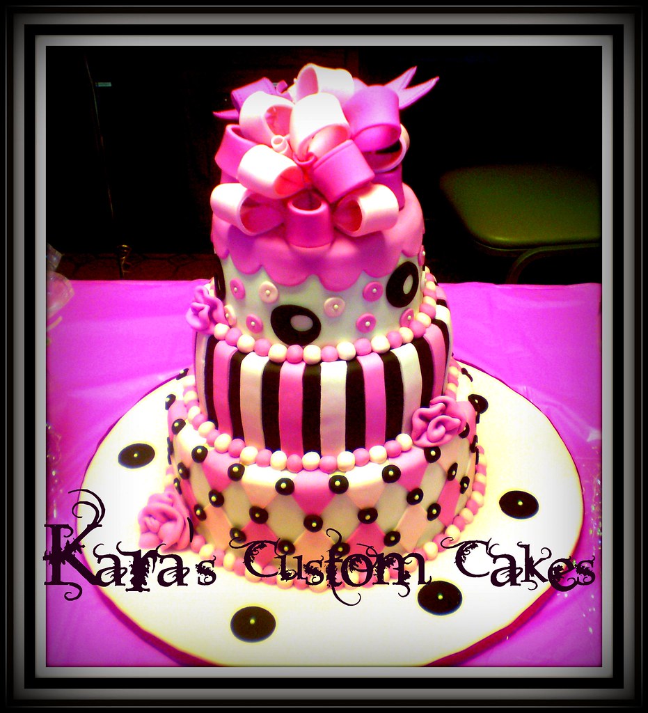 Pink & Brown Baby Shower Cake