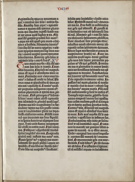 A Noble Fragment being a leaf of the Gutenberg Bible [recto]