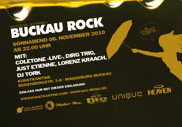 Buckau Rock, Kunstkantine, 06.11.10, Flyer hinten | Zeitfixierer | Flickr