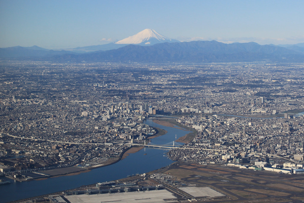 Airborne imagery: Mt. Fuji and Tokyo