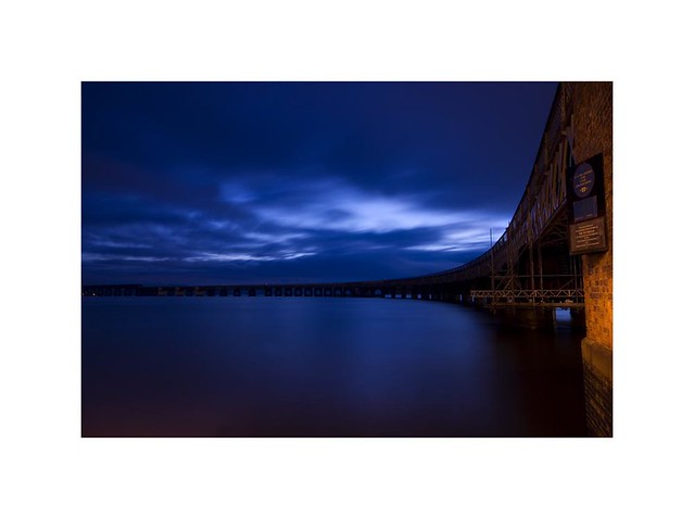 Shadows and Pretty Blue Light - Tay Rail Bridge - Dundee Scotland