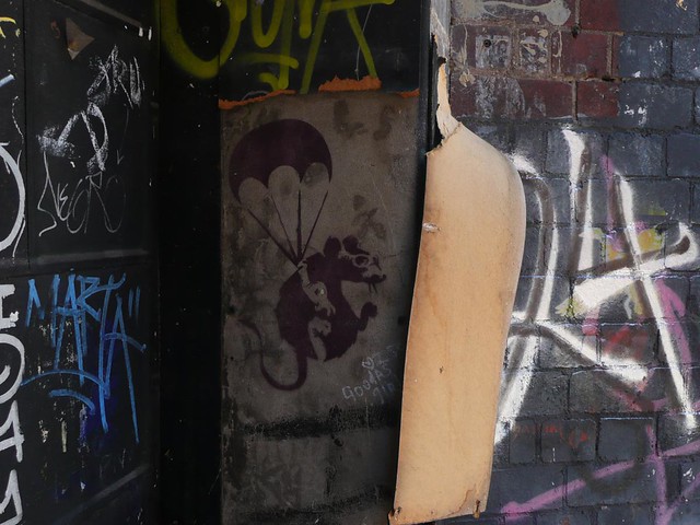 Banksy Rat in Duckboard Place, Melbourne