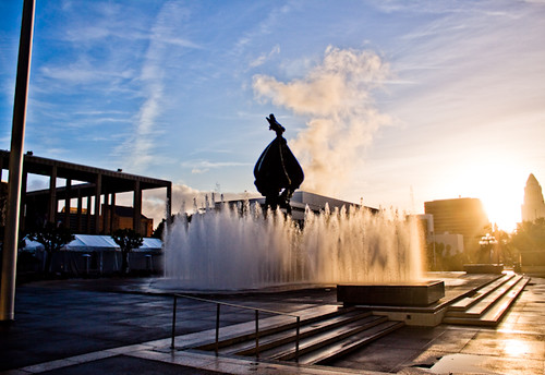 california sunset water fountain statue photoshop canon gold los angeles center civic emmanuel astig lightroom dasalla emmanueldasalla