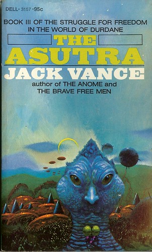 Jack Vance - Asutra - Durdane 3 - cover artist assumed Paul Lehr - 1st book publication - Dell 3157  May 1974