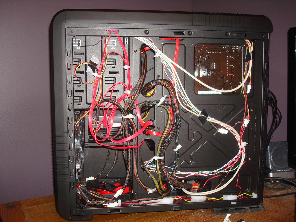 Computer Cable Management | Finished backside, showing cable… | Flickr