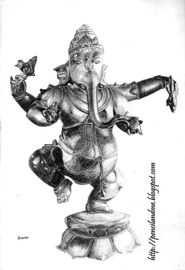 Lord Ganesha - Pen Drawing - DeSi Abhivyakti