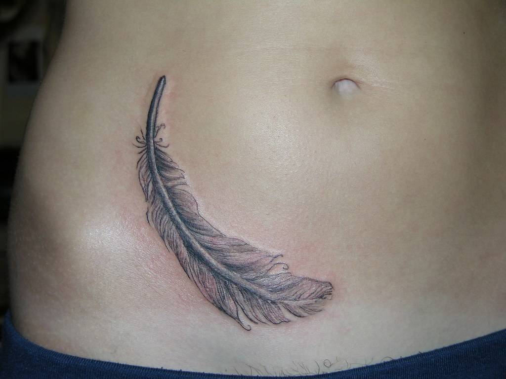 Feather on Belly (Cover-up) | Medicine Tattoos by Jennifer M… | Flickr