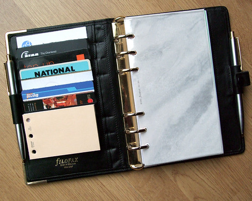 80s Filofax Inside | Black leather with gold metal, this 'pe… | Flickr