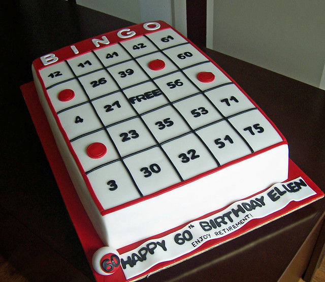 Bingo card cake