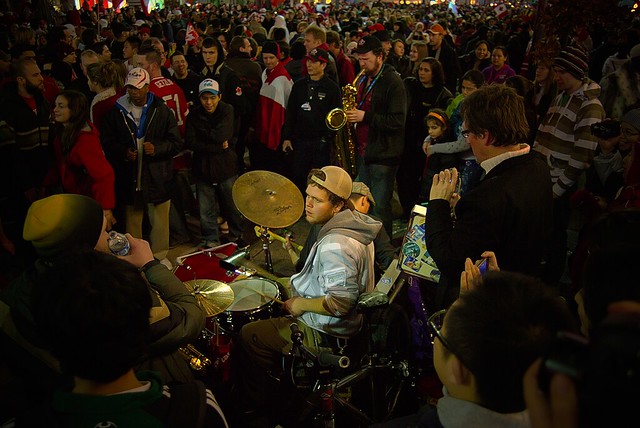 Drummer in a Crowd