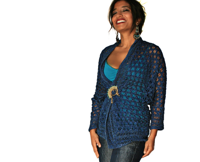Endless Broomstick Lace Cardi Shawl - Sleeved