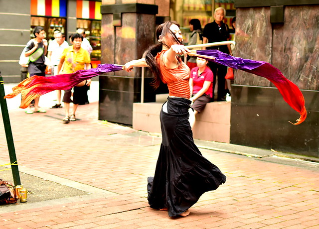 Street performer in Singapore