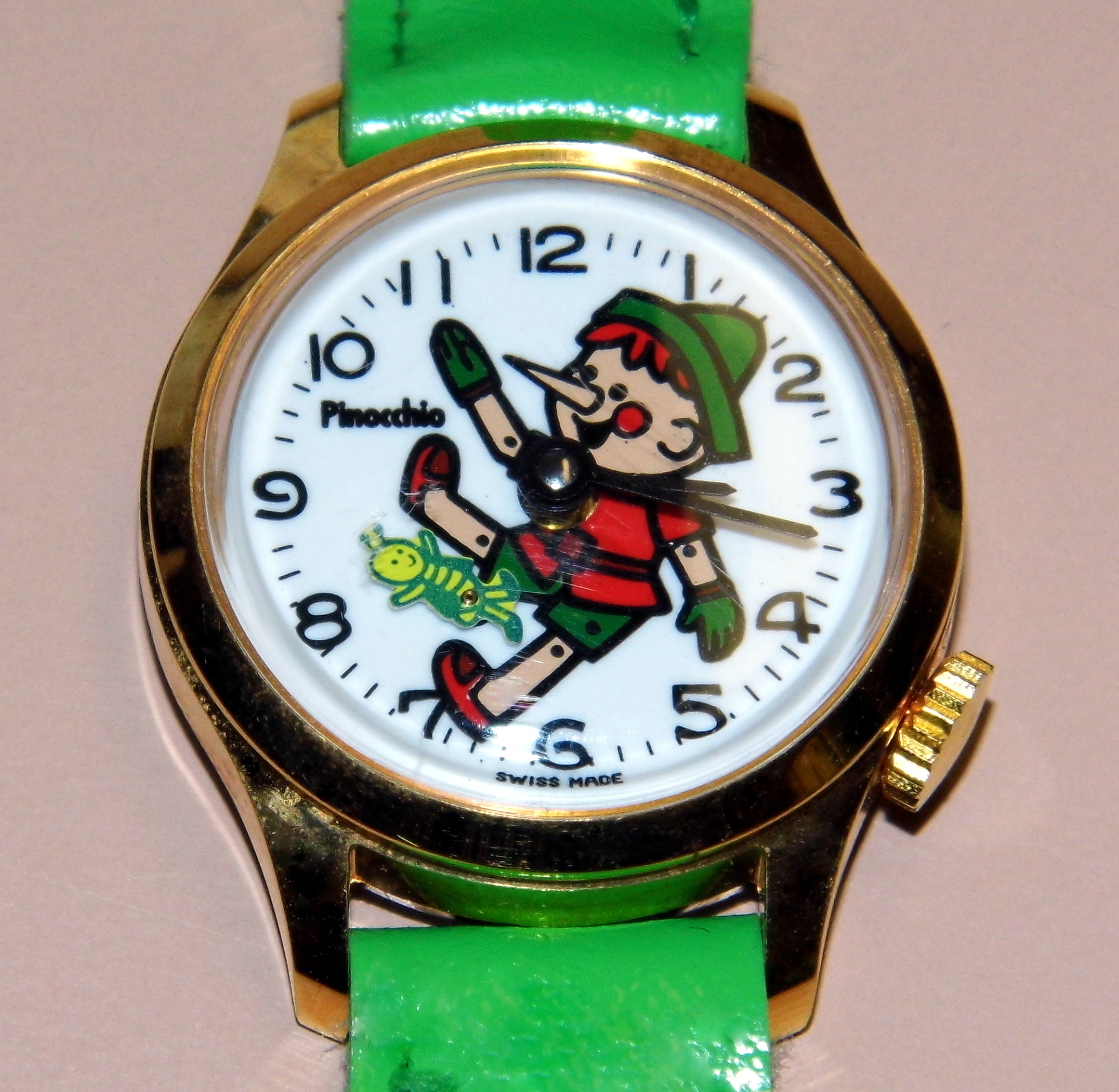 File:Vintage Pinocchio Character Watch By Bucherer, Swiss Made 