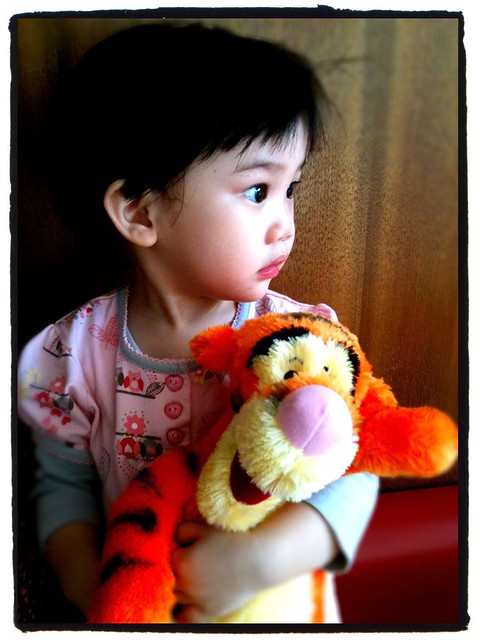 Michelle with her tigger.