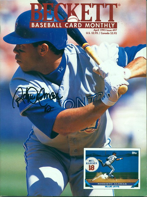 April 1993, Autographed Beckett Monthly Baseball Card Monthly Magazine by Roberto Alomar