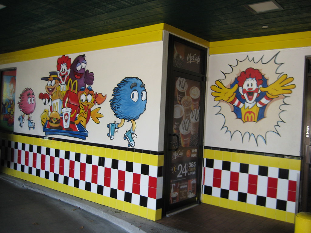 Mural with cartoonish McDonaldLand characters - a photo on Flickriver