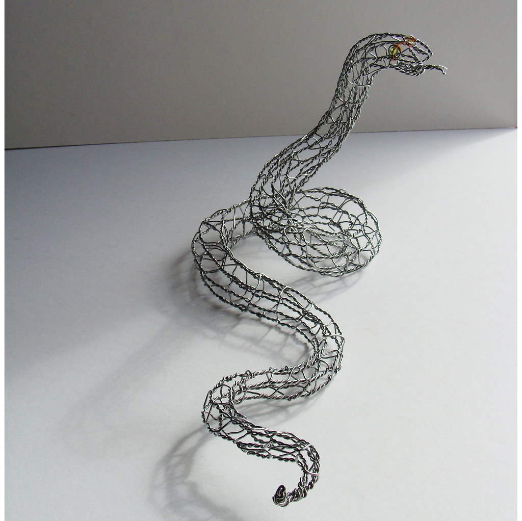 Snake Wire Sculpture - right, 20 gauge galvanized steel wir…