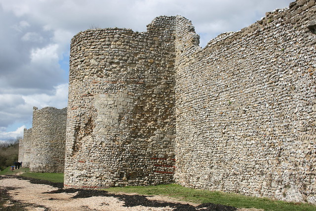 Roman Wall Portchester Castle(Portus Adurni ) Hampshire England