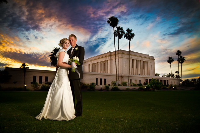 Mesa Arizona Temple Wedding Photographer - Sunset Wedding