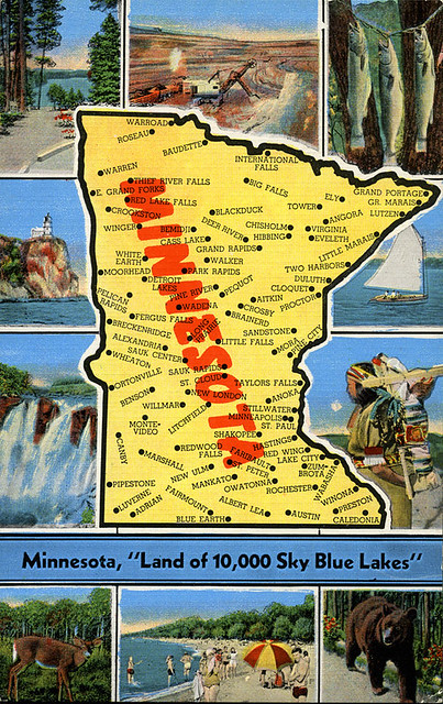 postcard - Minnesota Vintage mapcard