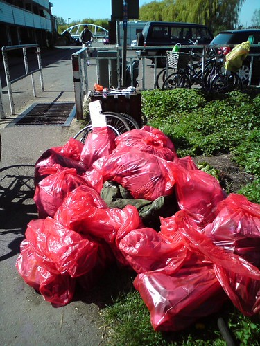 Our haul of rubbish bags after the Stourbridge Common litter-pick, Cambridge | by chailey