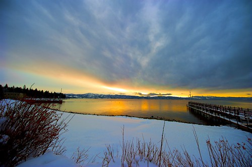 winter snow sunrise dock laketahoe vanishing cloudsafszoomnikkor1424mmf28ged
