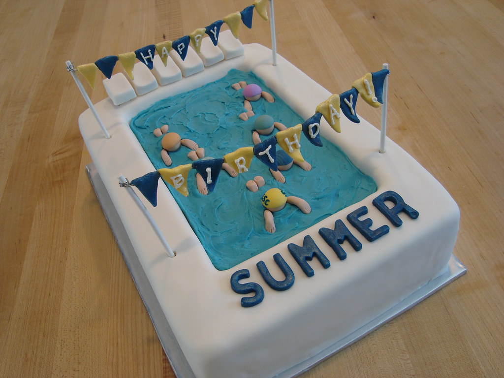Swimming Pool Birthday Cake.