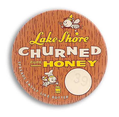 Vintage Lake Shore Churned Pure Honey Jar Lid