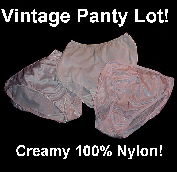 Vintage Panties! A 3pc Panty Lot of Pink and White, Creamy Soft Nylon!