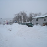 IMG_5634 Snowy main street of Furano - huge piles of snow