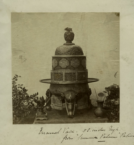 c.1860 PHOTO CHINA ENAMEL VASE SUMMER PALACE PEKING