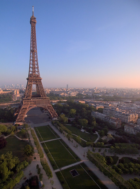 Eiffel Tower from a kite