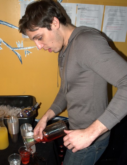 Pouring a drink at the 2010 Escort Awards