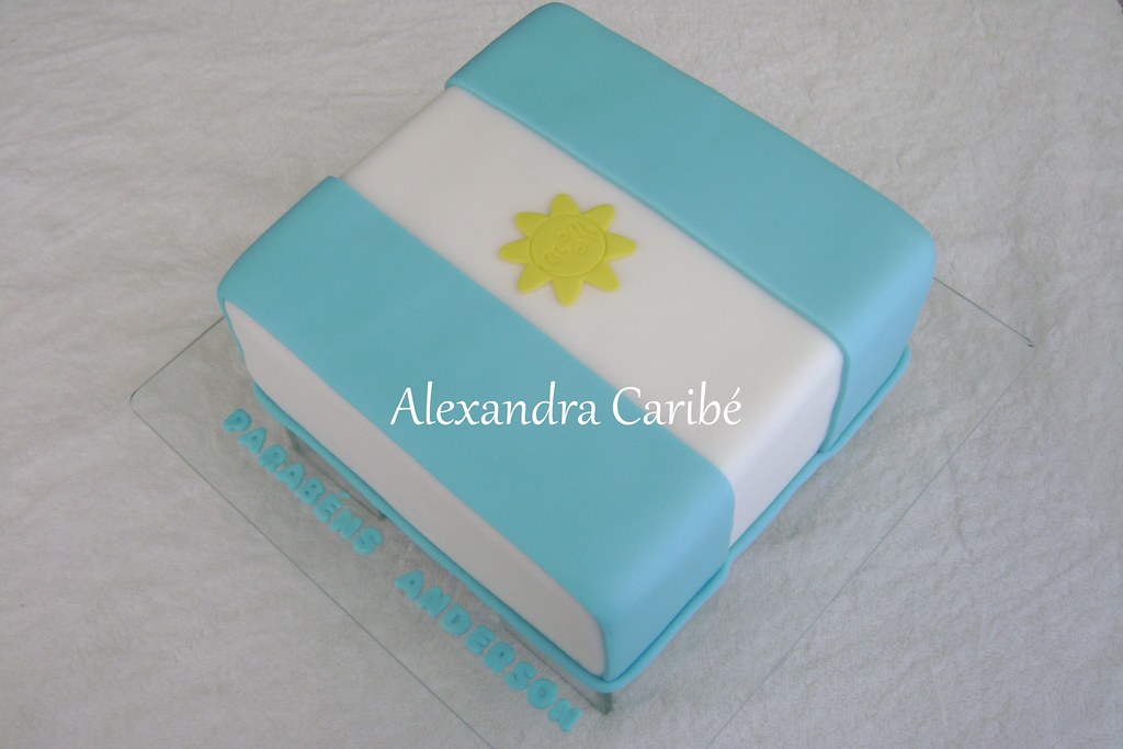 Bolo bandeira da Argentina - Flag of Argentina cake