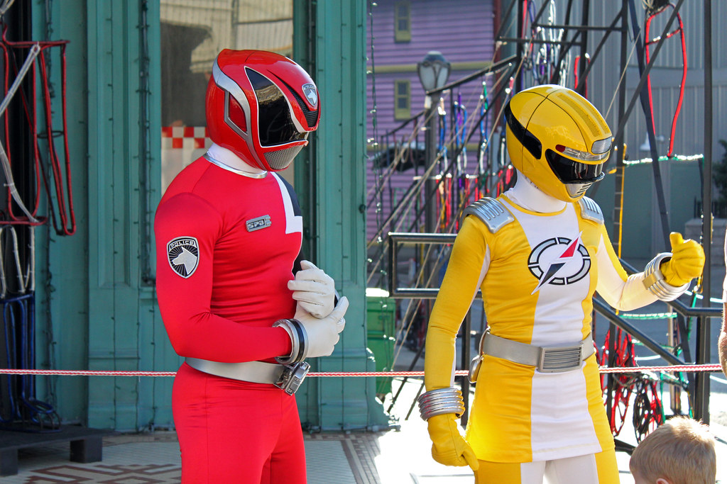 Yellow Operation Overdrive Power Ranger and the Red S.P.D. Power Ranger.