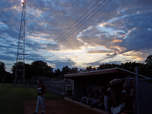 park sunset sky game cold field minnesota night clouds spring colorful baseball amateur dugout springers