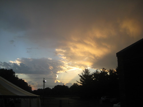 Cool Sunset By New Bethel United Methodist Church by Jim_Dodds, An awesome sunset with a cool cumulus cloud that looks like a pillar! Taken on Big Tent week, a spec