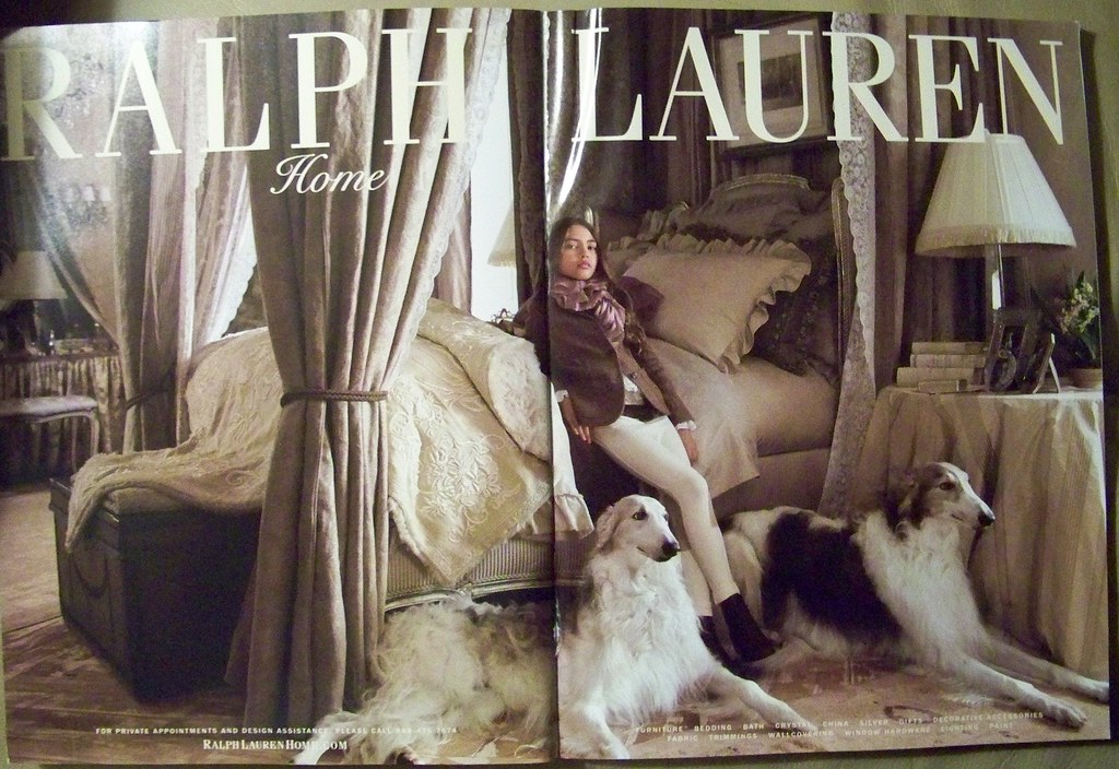 Kotov and Viktor, models for Ralph Lauren Home. Two page advertisement in Architectural Digest