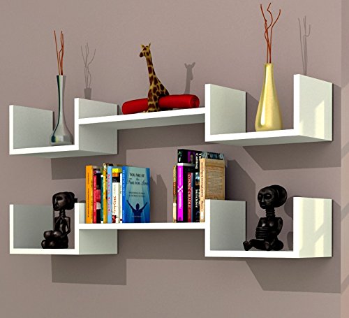 LIFE DUO Étagère murale - étagère à livres pour décoration de salon en bois dans un design moderne (Blanc) | by Mon Beau Chez Moi