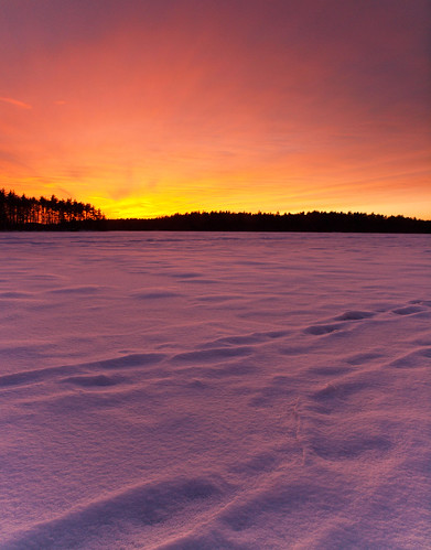 winter sunset sky lake snow ice landscape evening frozen nh