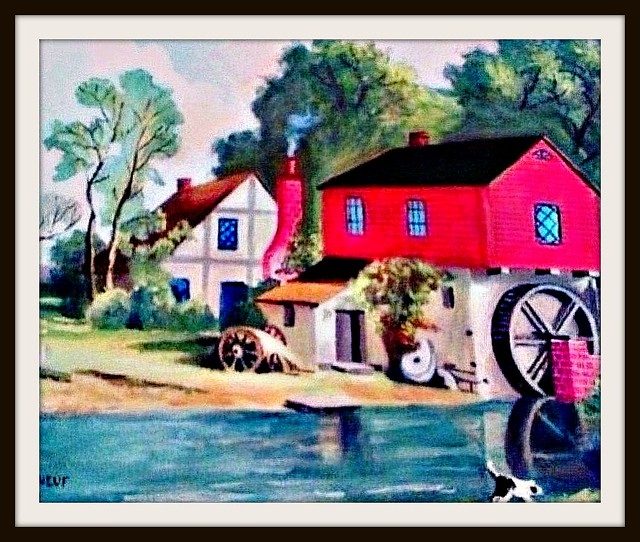 The Red Watermill - Painting by snc145