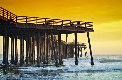 ocean california orange landscape pier wooden pacific pismo