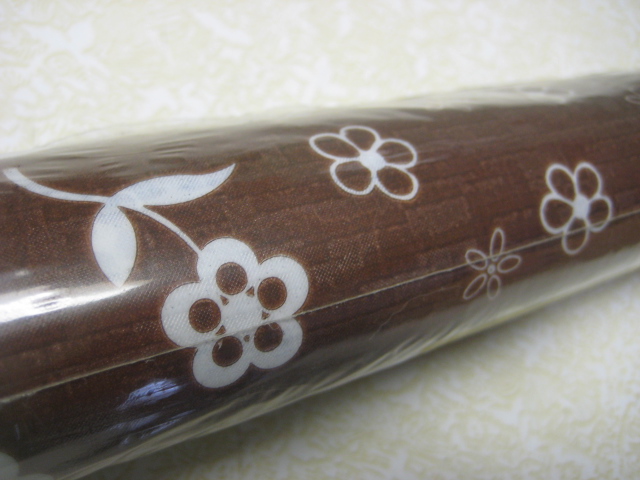 Vintage Roll of Self Adhesive Plastic Contact Paper Mod Brown Retro Daisy Flowers Rubbermaid Self Adhesive Vinyl