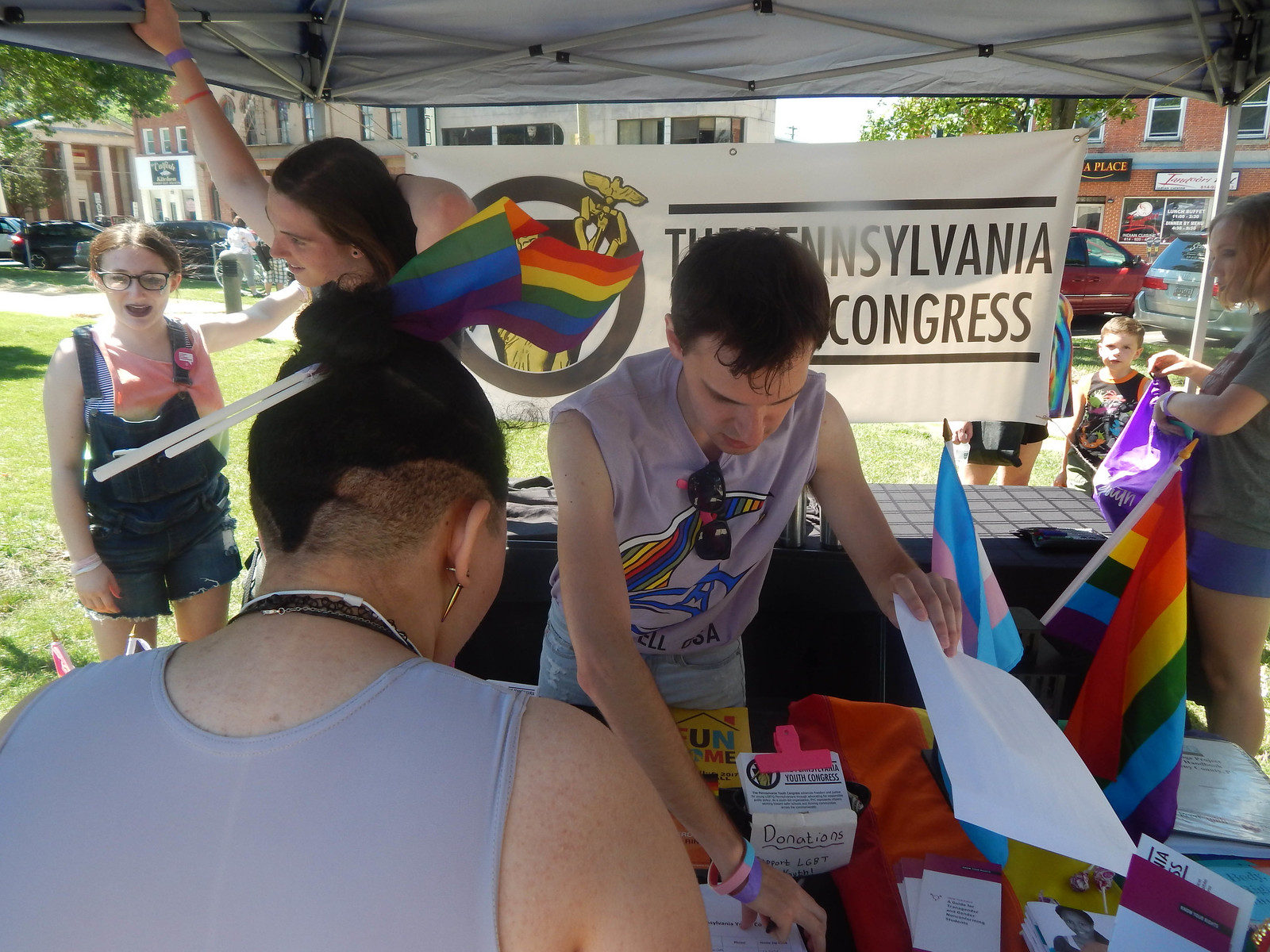 Pennsylvania Youth Congress table at Pride FEst