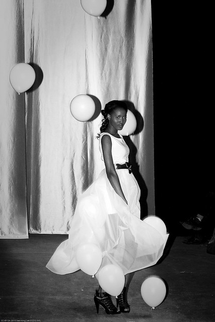 Floating Dreams Dress, Diana Eng's Fairytale Fashion Show at Eyebeam NYC / 20100224.7D.03539.P1.L1.C23.BW / SML