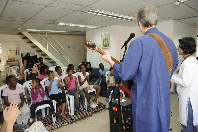 James Durst and his wife, Madhumita gave two performances at the African Refugee Development Center (ARDC)