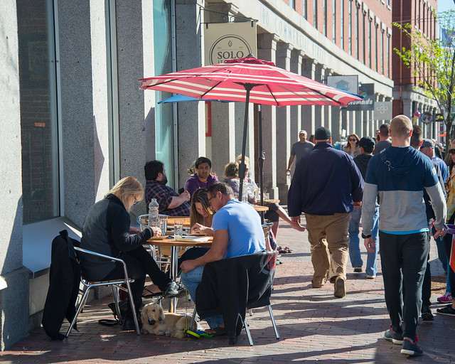 Sidewalk Dining outside of Solo Italiano Restaurant on Commercial Street