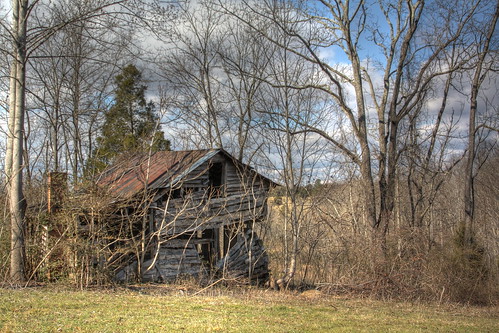 trees sky clouds nc log cabin northcarolina maiden hdr delapidated catawbacounty davidhopkinsphotography